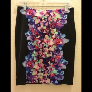Express Floral Pencil Skirt, Size 00